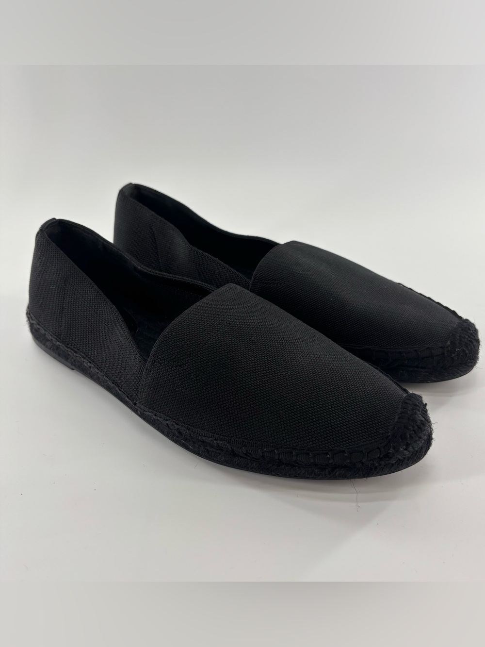 Banana Republic sustainable espadrilles 9 black canvas slip on minimalist